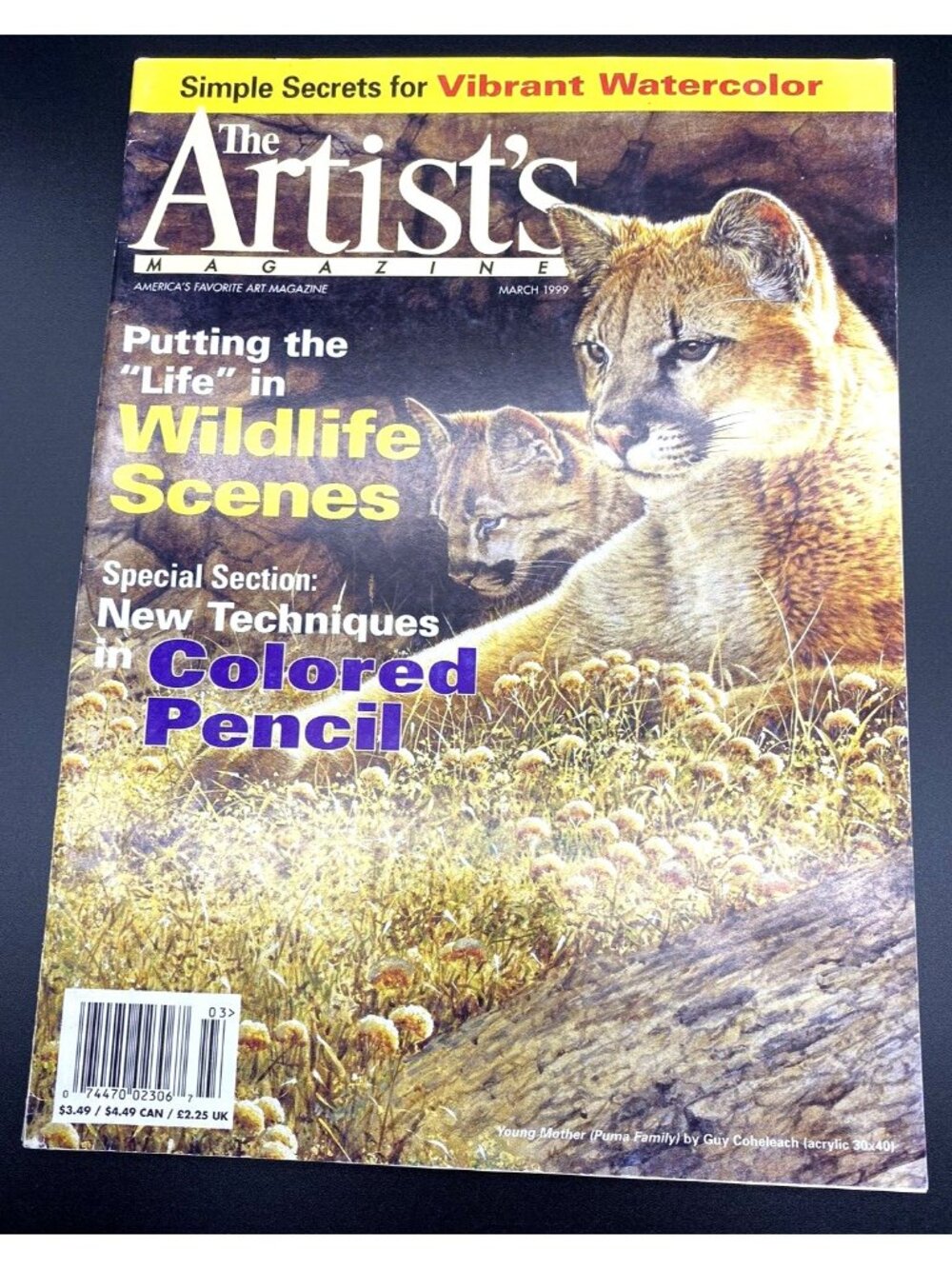 Vintage The Artist's Magazine March 1999 Very Good condition!